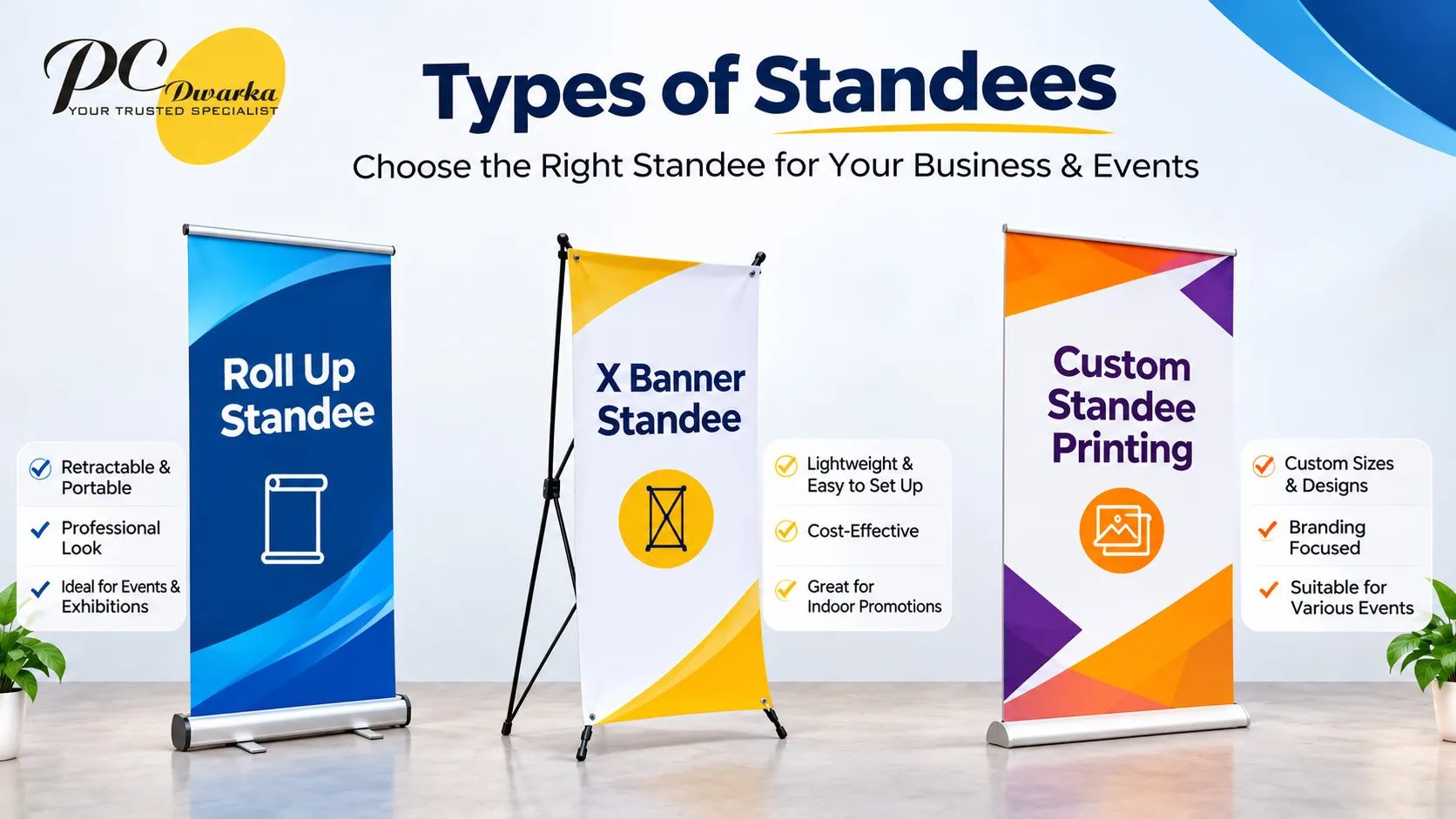 Common standee formats for business promotions